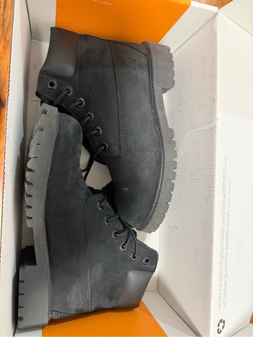 Timberland kids Black Nubuck Lace-Up Waterproof Boots